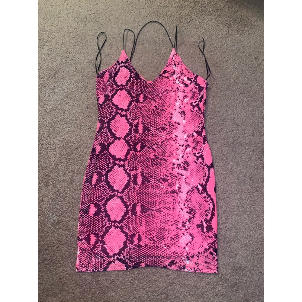 snake skin print dress